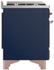 Ilve® Majestic III 60" Midnight Blue Pro Style Dual Fuel Liquid Propane Range with Triple Glass Door and Copper Trim-4