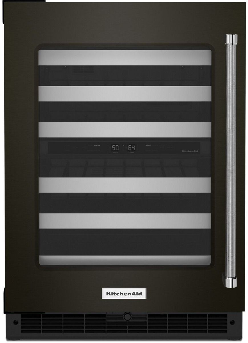 KitchenAid® 24" Black Stainless Steel Wine Cooler