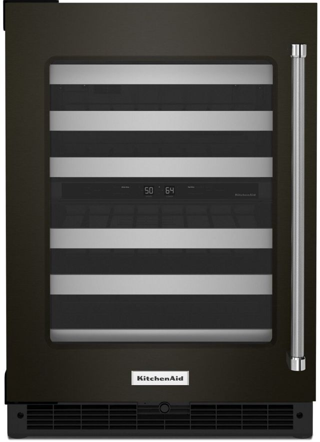 KitchenAid® 24" Black Stainless Steel Wine Cooler-0