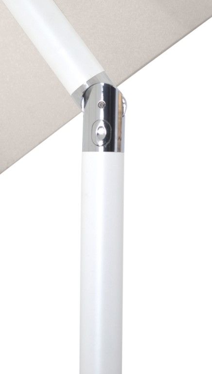 Meridian Furniture Fiji Beige/Matte White/Teak Aluminum Outdoor Patio Umbrella and Base-4