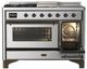 Ilve® Majestic III 48" Stainless Steel Pro Style Dual Fuel Liquid Propane Range with Triple Glass Door and Burnished Trim-4