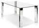Korson Furniture Baron Glass Top Dining Table with Stainless Steel Legs-0