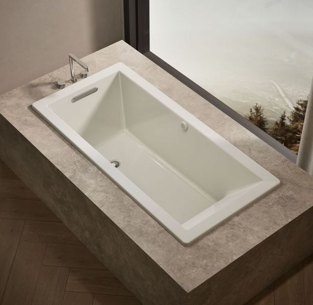 KOHLER® Underscore® Biscuit 66" x 32" Drop-In/Undermount Heated BubbleMassage™ Air Bath-1