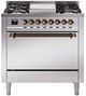 Ilve® Nostalgie II Series 36" Stainless Steel Pro Style Dual Fuel Range-0