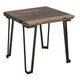 International Furniture Direct Natural Parota Natural Top End Table with Black Metal Base-0
