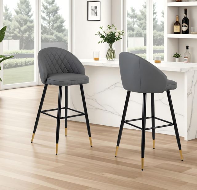 New Classic® Home Furnishings Oliver Black/Gray Bar Stool-1