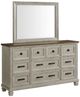 Elements International Farmington Medium Brown/Washed Stone Dresser and Mirror-0