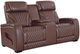 Corinthian Furniture Como Brown Power Reclining Loveseat with Power Headrest, Massage, Light and Console-0