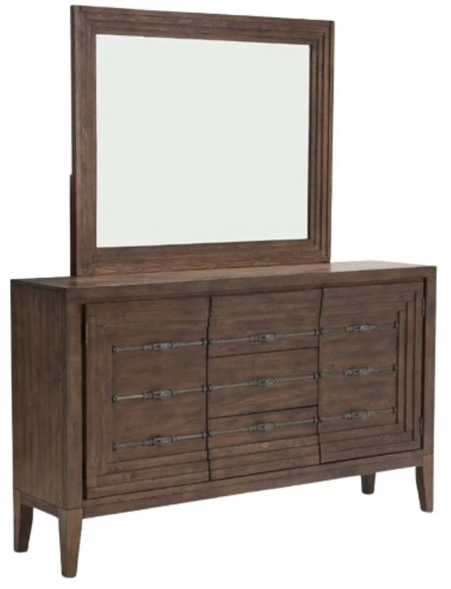 Michael Amini® Carrollton Rustic Ranch Sideboard and Mirror-0