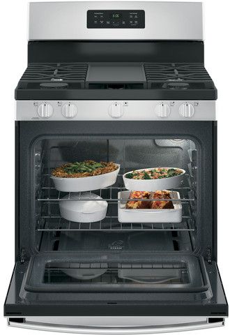 GE® 30" Stainless Steel Freestanding Natural Gas Range-2