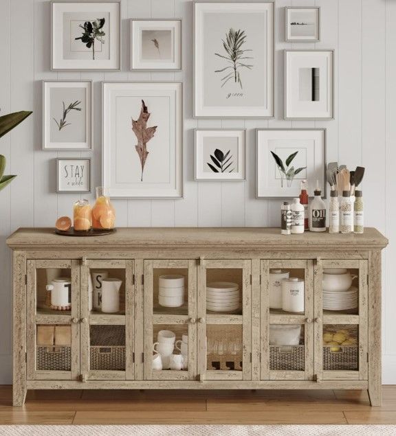 Jofran Inc. Rustic Shores Watch Hill Weathered Gray 4-Door Accent Cabinet-1