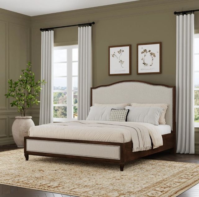 Flexsteel® Bellevue Tan/Whiskey Brown King Platform Bed-1
