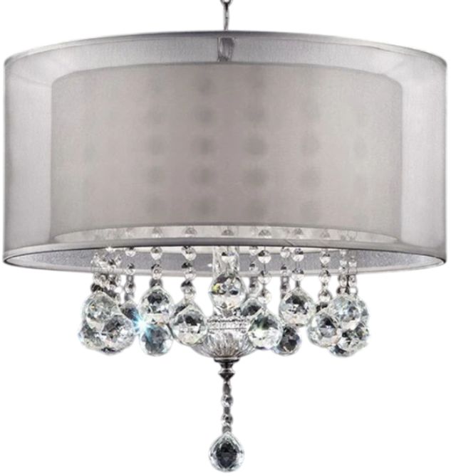 Furniture of America® Lila Silver Ceiling Lamp-0