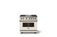 Viking® 5 Series 36" Pure White Pro Style Dual Fuel (NG) Range with Polished Chrome Trim-3