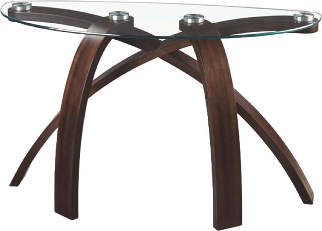 Magnussen Home® Allure Glass Top Sofa Table with Hazelnut Base-1