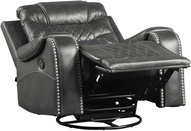 Mazin Furniture Putnam Gray Swivel Glider Reclining Chair-1