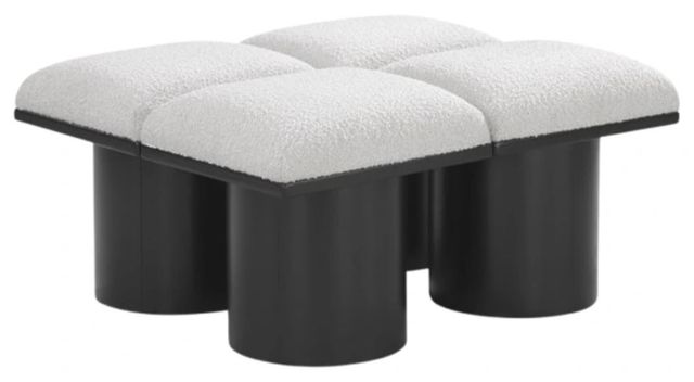 Meridian Furniture Pavilion 4-Piece Cream/Black 36" Modular Bench Set-0