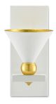 Currey & Company Moderne Gesso White/Contemporary Gold Leaf Wall Sconce-1