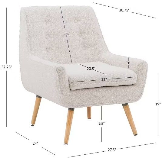 Linon Trelis White Accent Chair-2