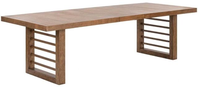 Liberty Furniture Shaker Lakes 5-Piece Harvest Brown/Taupe Double Pedestal Table Set-1