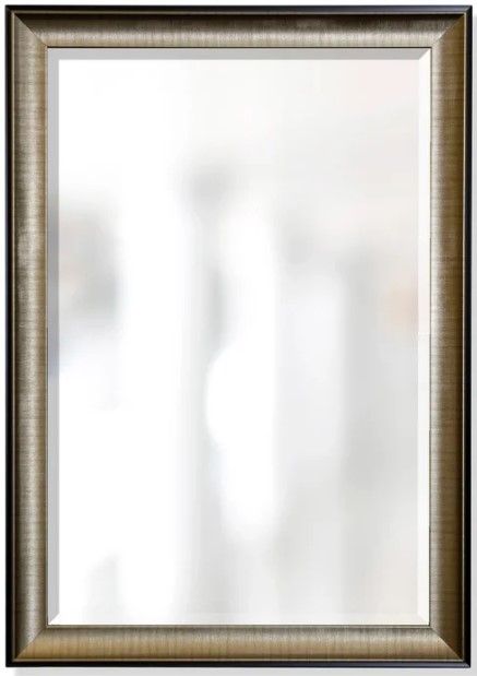Stylecraft Black/Gold Beveled Framed Wall Mirror-0