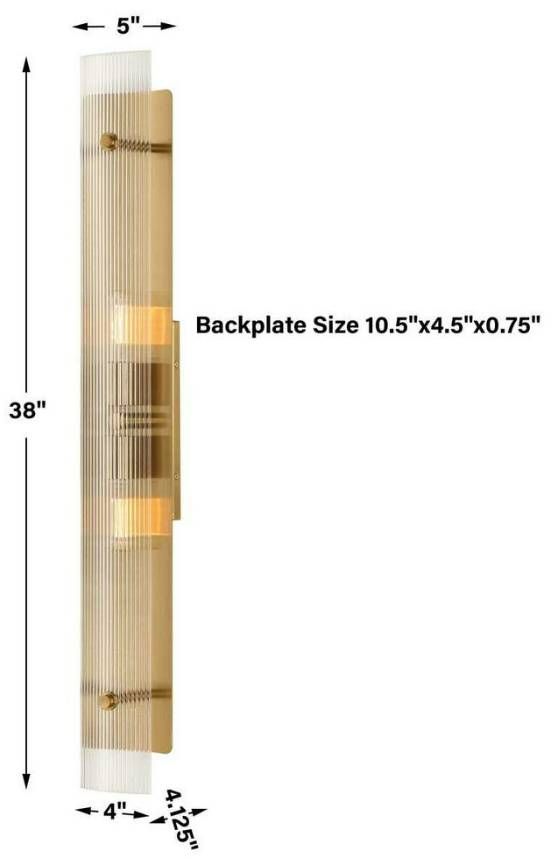 Uttermost® Elmhurst Glass 2-Light Sconce with Warm Brass Accent-2