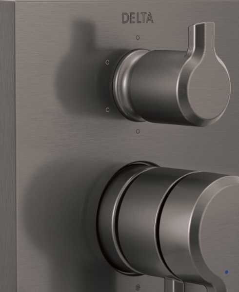 Delta Pivotal® Monitor® 17 Series Lumicoat® Black Stainless 6-Setting 2-Handle Diverter Valve Trim-1