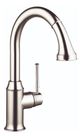 Hansgrohe Talis C Polished Nickel High Arc 2-Spray Pull-Down Kitchen Faucet-0