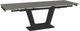 Amisco Customizable Amelia 72" Rectangular Extendable Table with 0.5" Taupe Glass Top and 2 Leaves-1