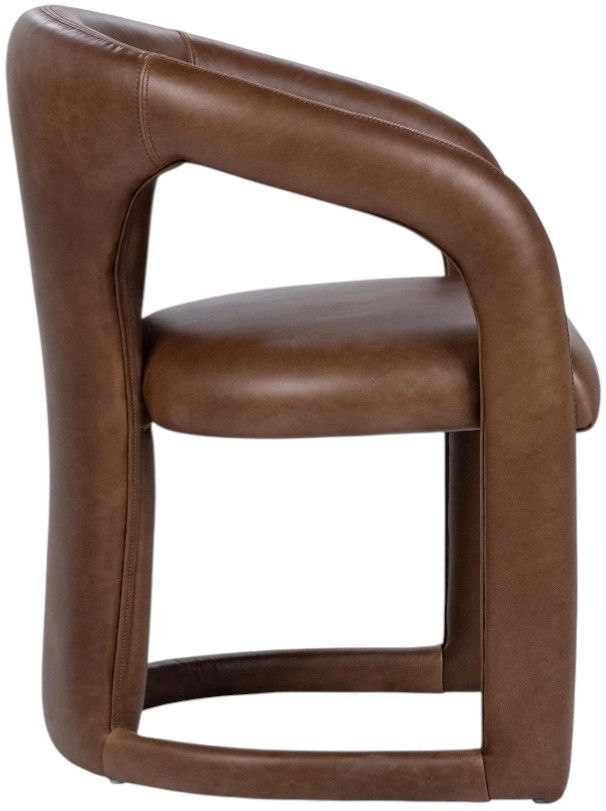 Classic Home Archie Bison Brown Leather Dining Chair-3