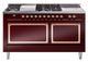 Ilve® Nostalgie II Noblesse 60'' Burgundy Pro Style Dual Fuel Range with Copper Trim-0