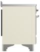 Ilve® Majestic III 48" Antique White Pro Style Induction Range with Solid Door and Chrome Trim-3