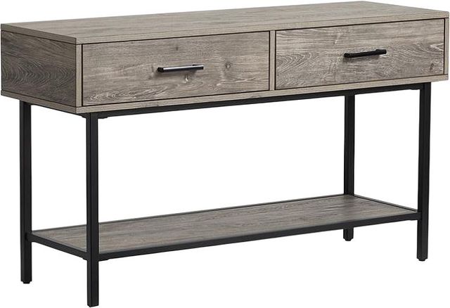 Magnussen Home® Fenwick Whitetail Brown Rectangular Sofa Table with Matte Black Base-0