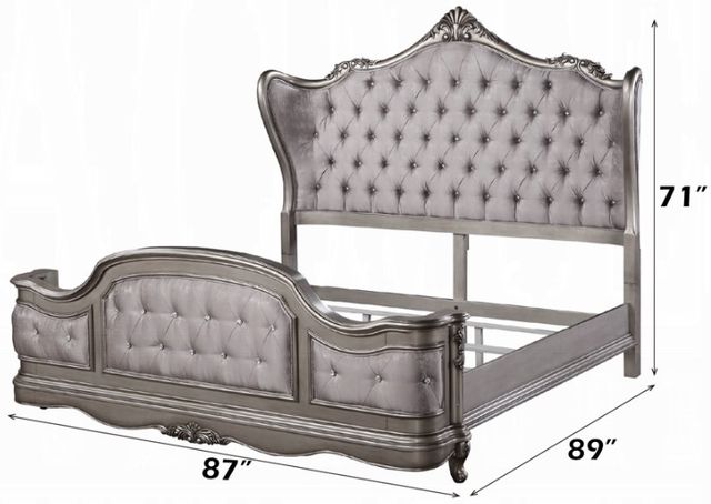ACME Furniture Ariadne Antique Platinum/Gray Eastern King Panel Bed-2