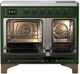 Ilve® Majestic III 40" Emerald Green Pro Style Induction Range with Solid Door and Burnished Trim-1