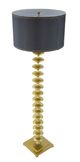 A & B Home Black/Gold Floor Lamp with Contemporary Disc Design-1