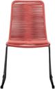 Armen Living Shasta 2-Piece Black/Brick Red Rope/Steel Outdoor Dining Side Chair Set-3