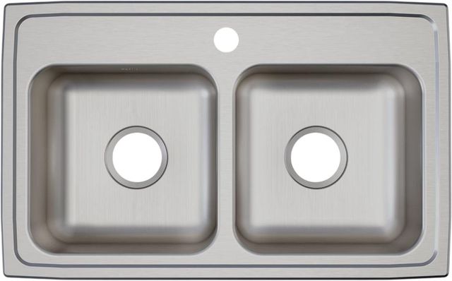 Elkay Lustertone® Classic Lustrous Satin 29" x 18" x 6" 2-Hole Equal Double Bowl Drop-In ADA Sink-1