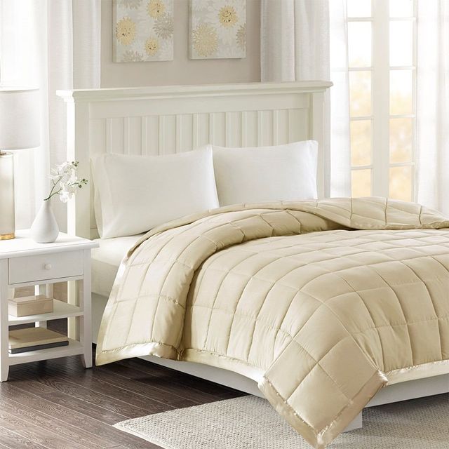 Olliix by Madison Park Ivory All Season Hypoallergenic Microfiber Down Alternative Twin Windom Blanket-3
