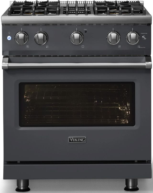Viking® 5 Series 30" Cast Black Pro Style Gas (LP) Range with Polished Chrome Trim-3