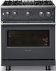 Viking® 5 Series 30" Cast Black Pro Style Gas (LP) Range with Polished Chrome Trim-4