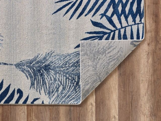 KAS Rugs Stella Ivory/Navy Fauna 5'x8' Area Rug-3