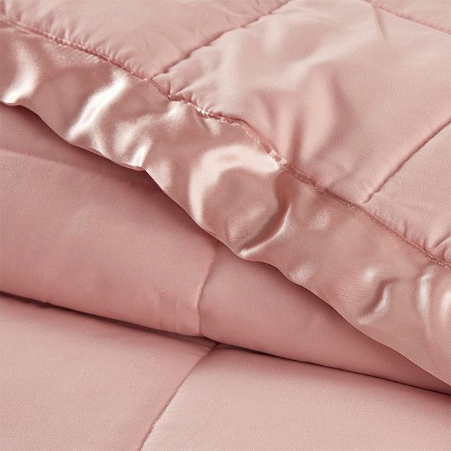 Olliix by Madison Park Blush All Season Hypoallergenic Microfiber Down Alternative Twin Windom Blanket-1