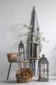A & B Home 2-Piece Gray Urban Scape Lantern Set-4