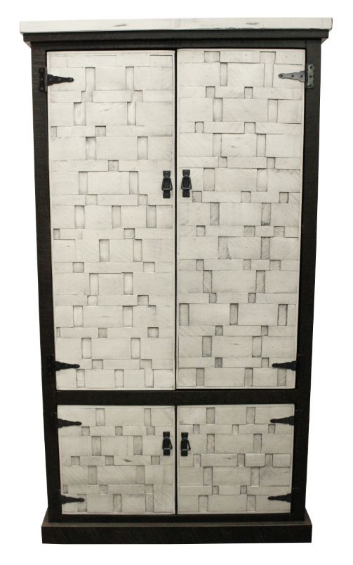 American Heartland Manufacturing Rustic Two-Tone Mosaic Double Door Armoire-1
