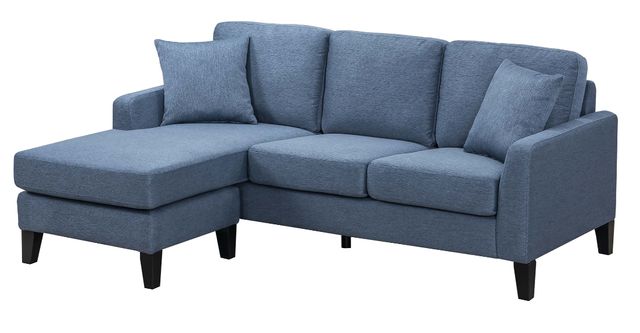 Mazin Furniture Douglas Blue Reversible Chaise Sofa-1