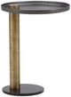 Dovetail Furniture Yara Black Large End Table with Black/Gold Base-2