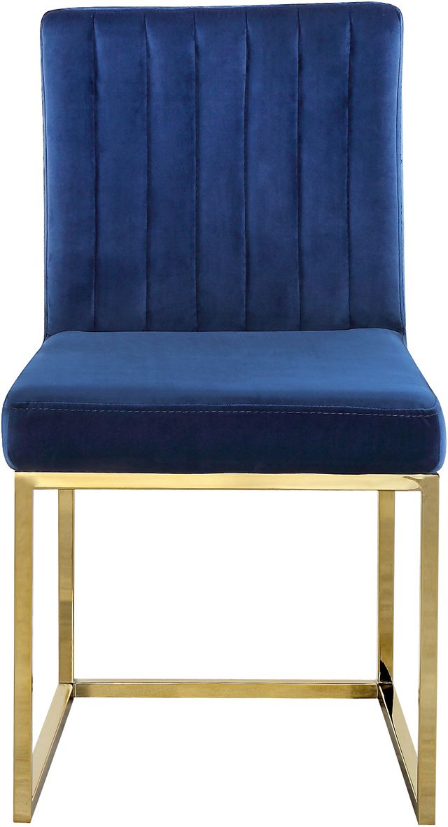 Meridian Furniture Giselle Navy/Gold Velvet Dining Chair-1