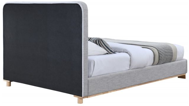 Meridian Furniture Nolita Grey/Natural Queen Linen Textured Upholstered Bed-3