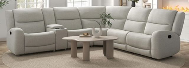 Furniture of America® Giraldus 5-Piece Beige Curved Manual Reclining Sectional-0